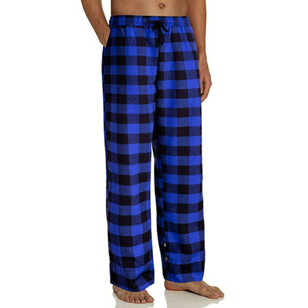 Royal Class Men's Pajama Lounge Pants XL Blue & White Plaid Front Pockets for sale online 